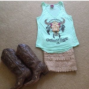 Sans souci floral lace trimmed skirt